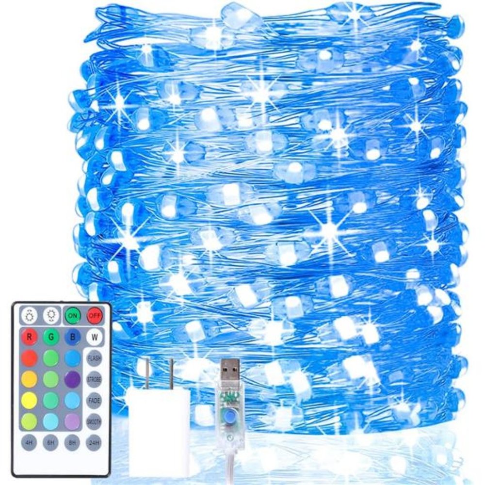 Led Fairy Lights Plugin,40Ft 16Colors Changing String Lights with Remote Control